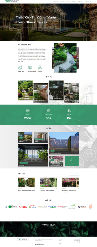 Website cho Công ty thiết kế sân vườn, tiểu cảnh cho nhà nhỏ CIHG-01